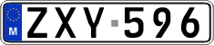 License plate of Malta, Regular plates (ABC 123)