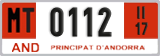 License plate of Andorra, Provisional (1234)