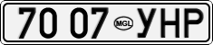 License plate of Mongolia, Cars