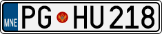 License plate of Montenegro, Cars