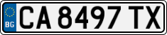 License plate of Bulgaria, Cars