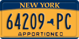 New York, Specialty plates (12345-AB)