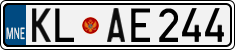 License plate of Montenegro, Cars