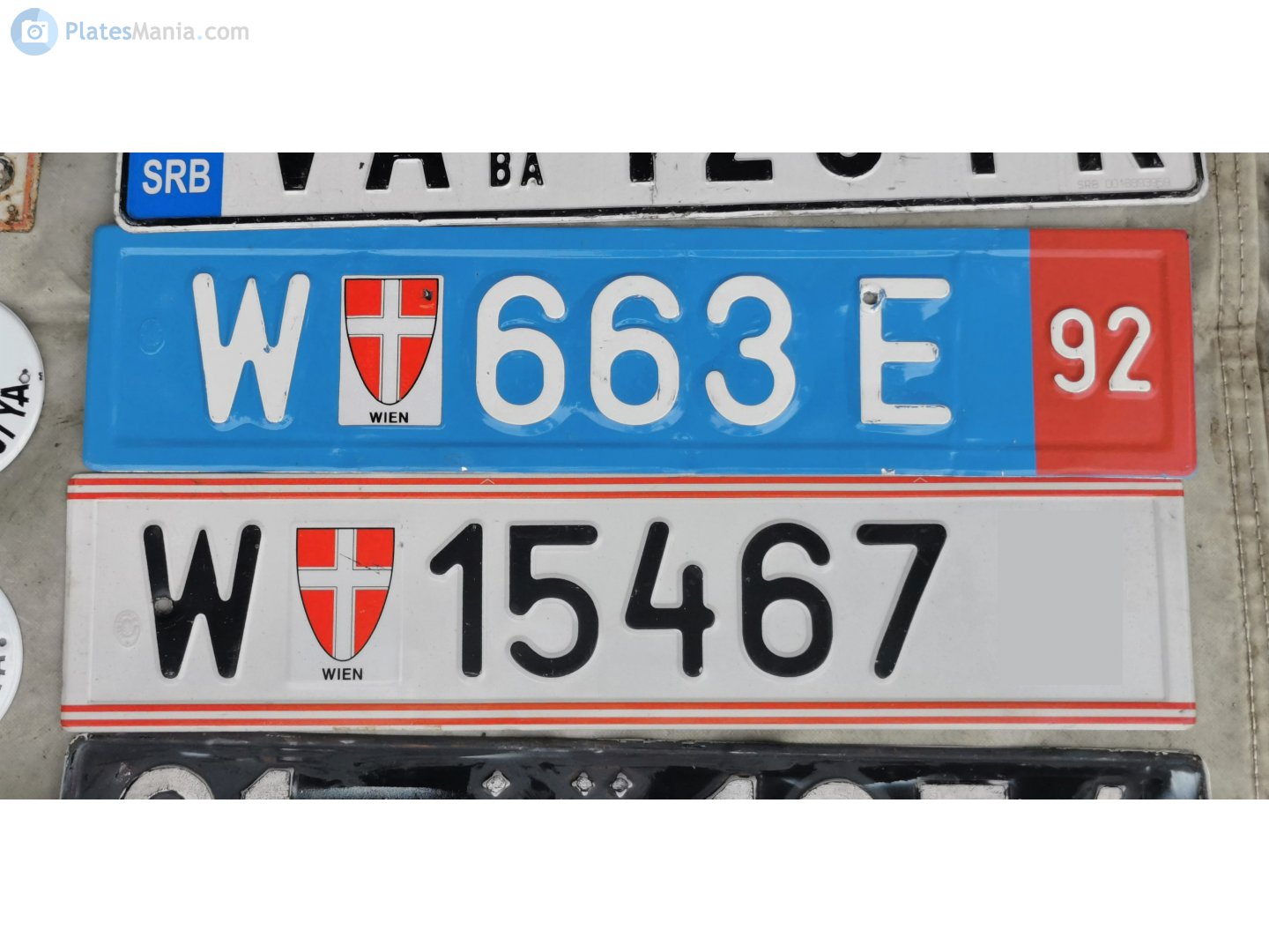 W 663 E, License plate without vehicle 