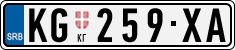 License plate of Serbia, Cars