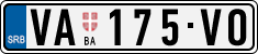 License plate of Serbia, Cars