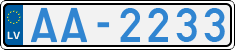 License plate of Latvia, Electric vehicles