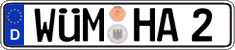 German license plate, Regular plates