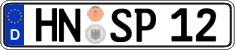 German license plate, Regular plates