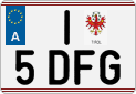 License plate of Austria, Regular plates