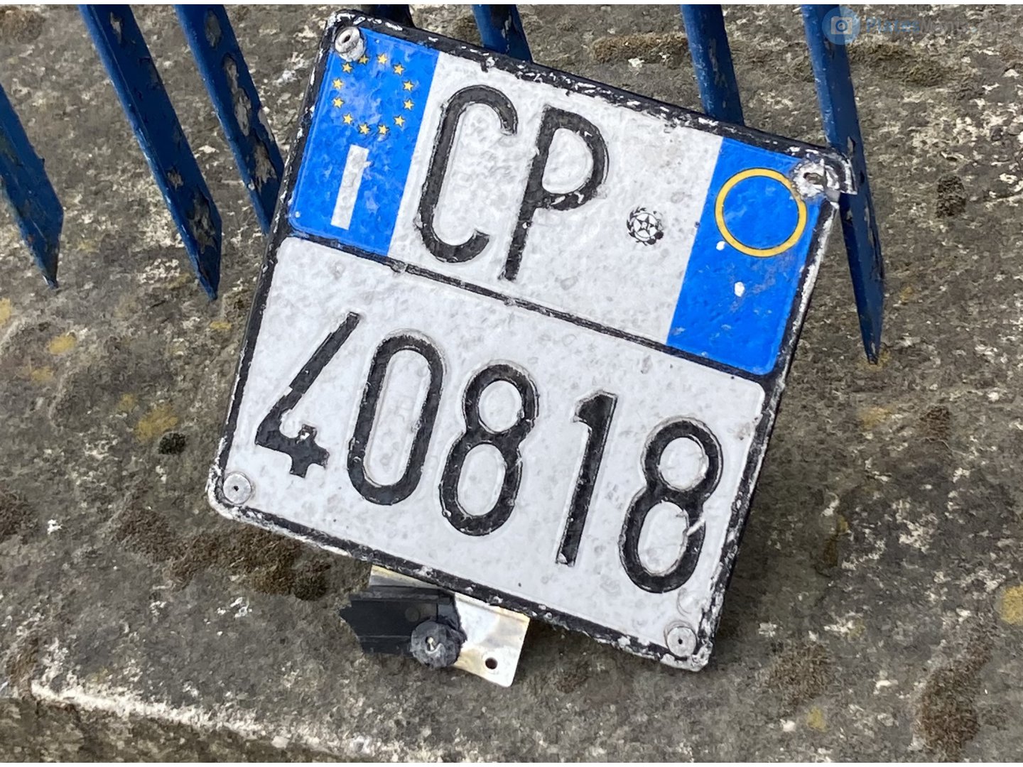 CP 40818, License plate without vehicle 
