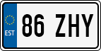 License plate of Estonia, Regular car plates (US-size)