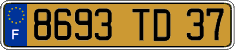 French license plate, FNI