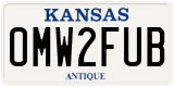 Kansas, Vanity Plates
