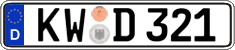 German license plate, Regular plates