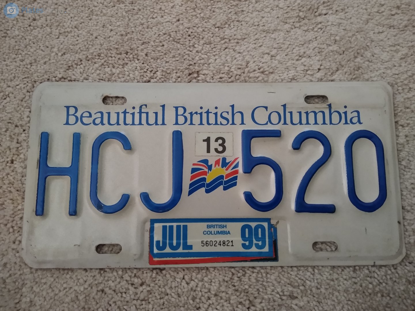 HCJ-520, License plate without vehicle 