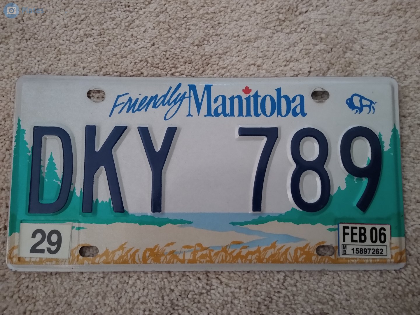 DKY 789, License plate without vehicle 