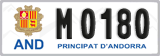 License plate of Andorra, Cars (A 1234)