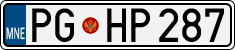 License plate of Montenegro, Cars