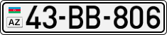 License plate of Azerbaijan, Cars