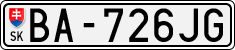 License plate of Slovakia, Cars