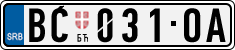 License plate of Serbia, Cars