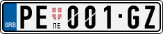 License plate of Serbia, Cars