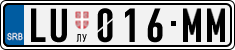 License plate of Serbia, Cars