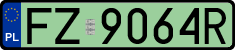 License plates of Poland, Electric vehicles