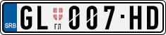 License plate of Serbia, Cars