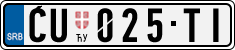 License plate of Serbia, Cars