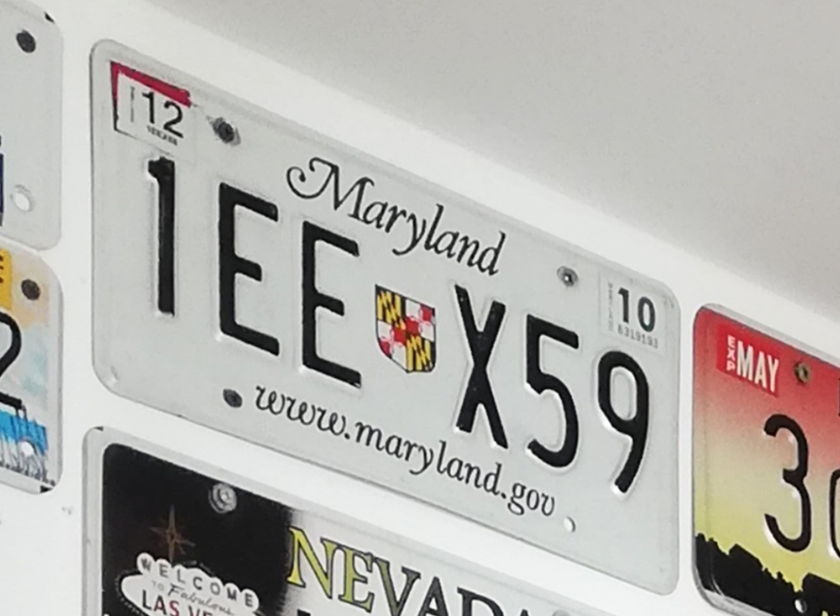 1EE-X59, License plate without vehicle 