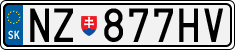 License plate of Slovakia, Cars