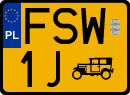 License plates of Poland, Oldtimers