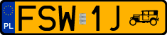 License plates of Poland, Oldtimers