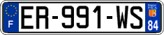 French license plate, SIV (ordinary)