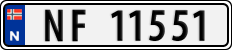License plate of Norway, Cars