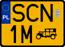 License plates of Poland, Oldtimers