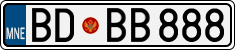 License plate of Montenegro, Cars
