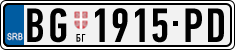 License plate of Serbia, Cars