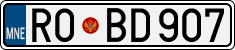 License plate of Montenegro, Cars