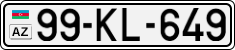 License plate of Azerbaijan, Cars