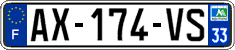 French license plate, SIV (ordinary)