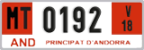 License plate of Andorra, Provisional (1234)