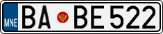 License plate of Montenegro, Cars