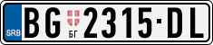 License plate of Serbia, Cars