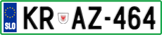 License plate of Slovenia, Cars