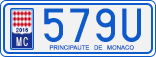 License plate of Monaco, Cars