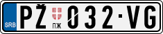 License plate of Serbia, Cars