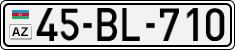 License plate of Azerbaijan, Cars